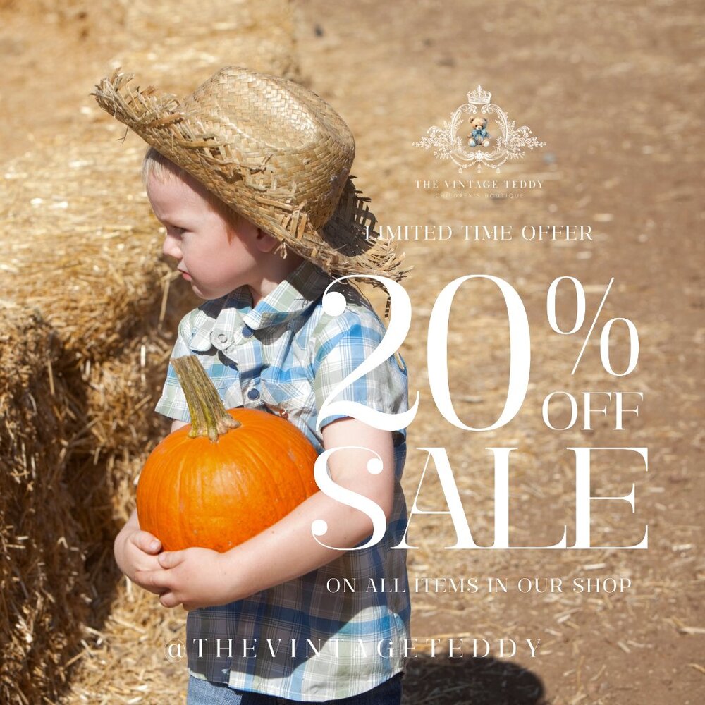 It's Fall Y'all! Fall Sale 20% Off @thevintageteddy